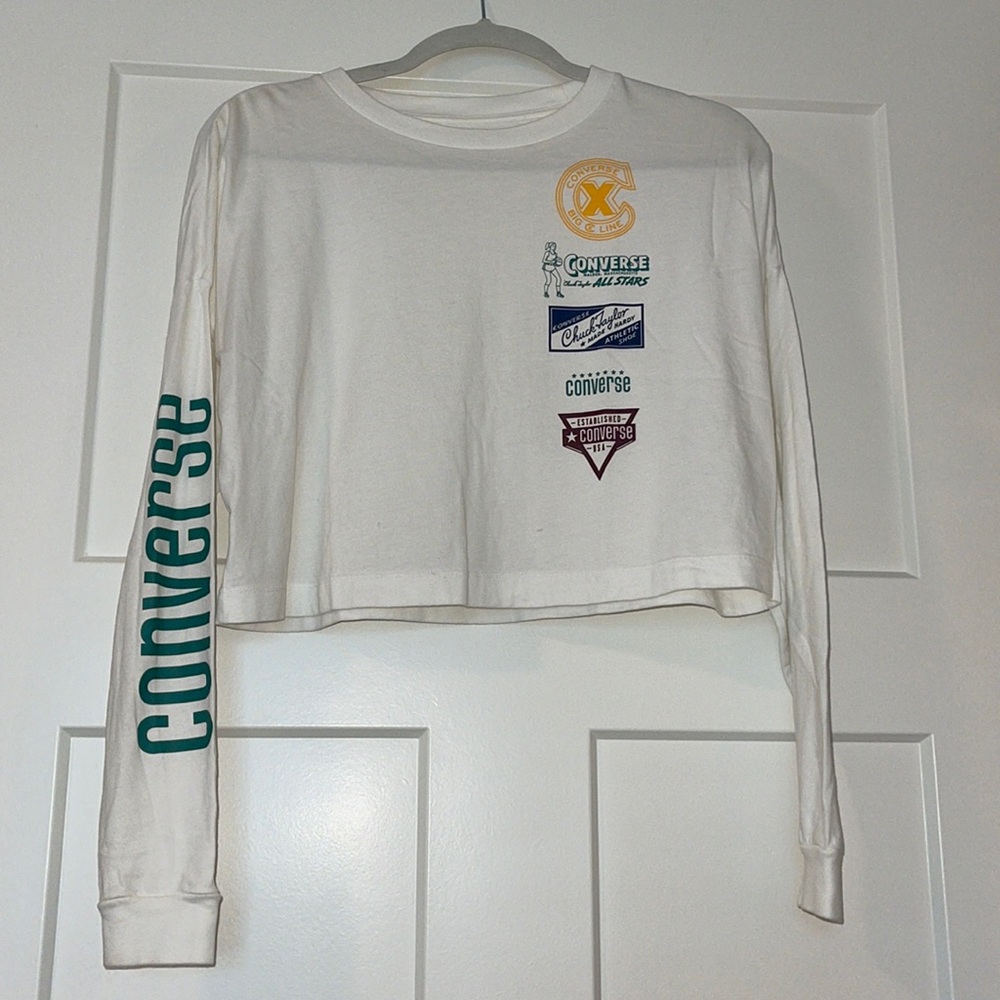 Converse, size Small, color white with print logos